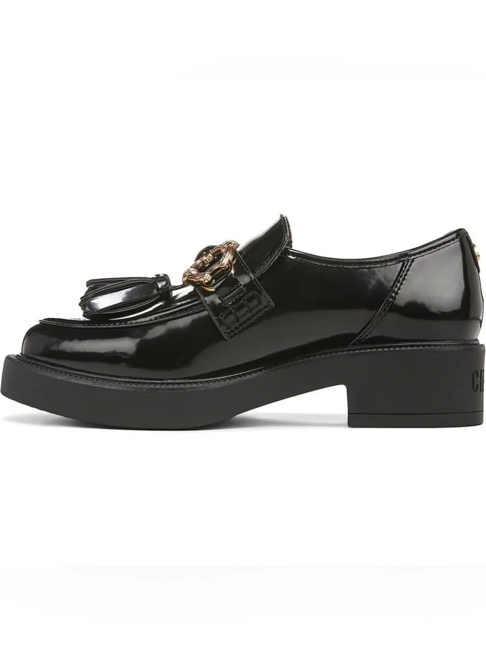 NWT Circus by Sam Edelman Patent Black Tassel Loafers with Gold Accent 6.5